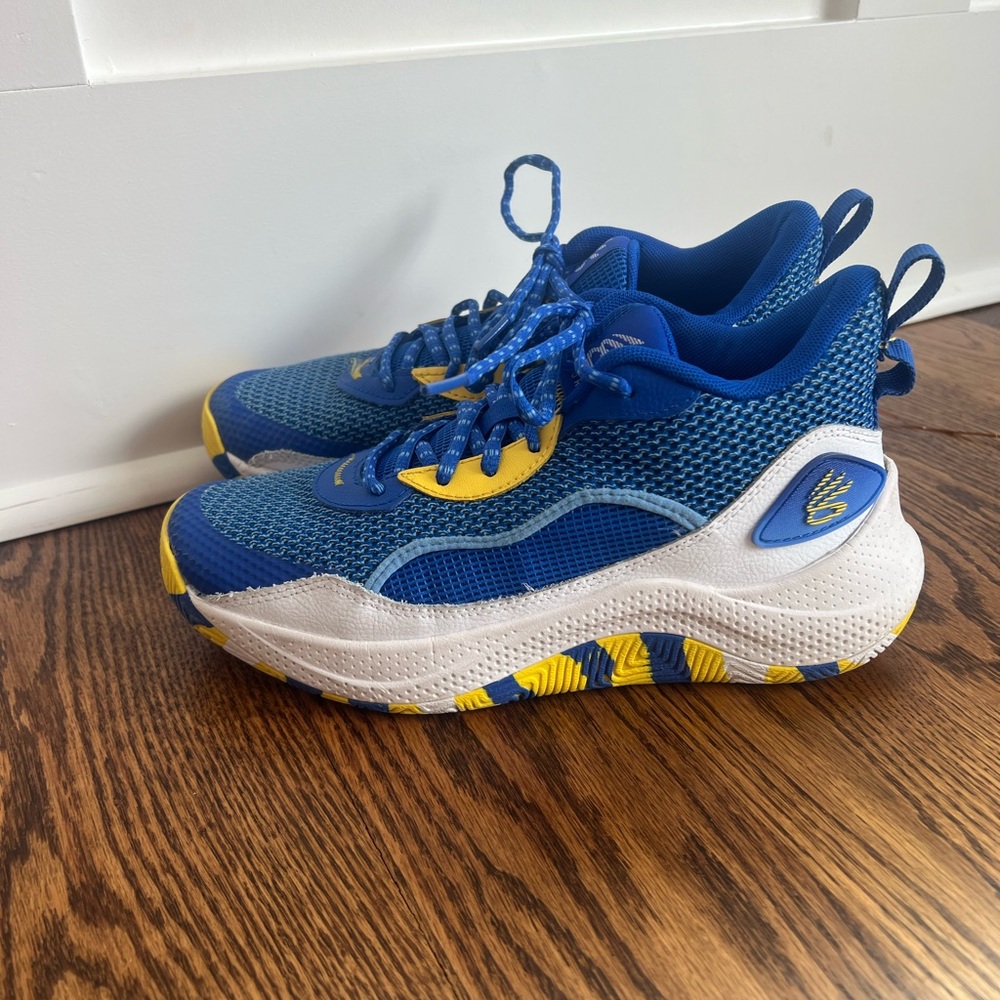 Vibrant Blue and Yellow Kids Sneakers